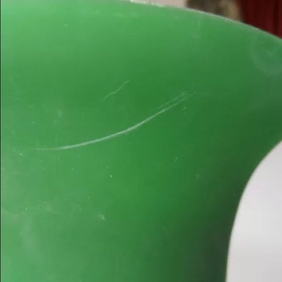 Vintage 10" Green Wht Satin/Frosted Art Glass Vase - Picture 6 of 7